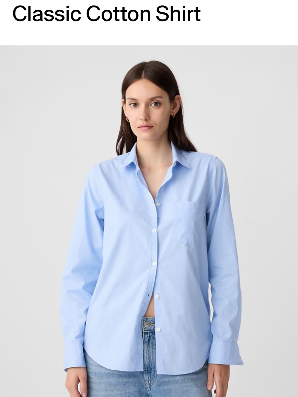 GAP Light Blue Casual Linen Blend  Button-Down Shirt Size Large